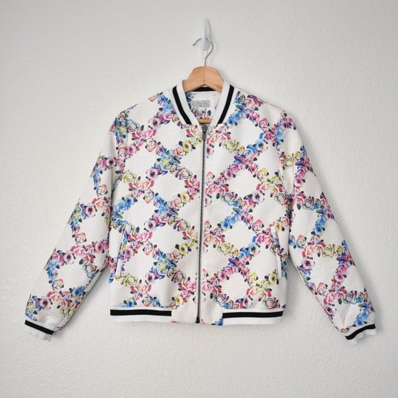 Lucca Couture Floral Bomber Jacket - Picture 3 of 16